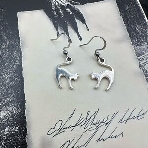 Silver Cat Earrings